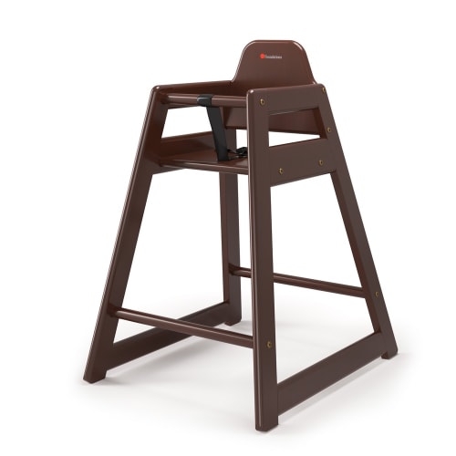 Foundations® Chaise haute en bois dur à assise soignée, finition cerisier antique